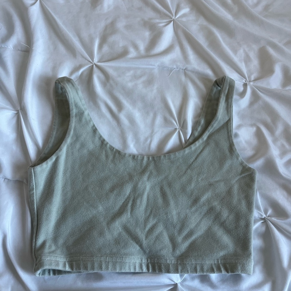 brandy sage green crop tank
